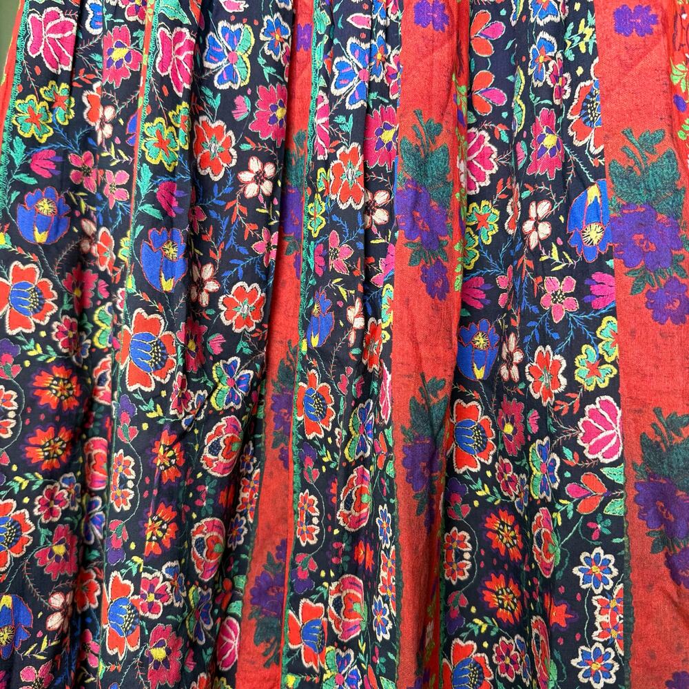 NWT Ro's Garden Jimena Midi Boho Floral Colorful Artsy Gypsy Skirt Yeshi Red XS - Picture 3 of 5